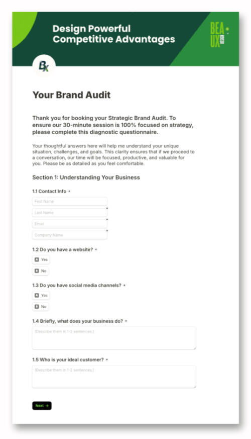 Answer questionnaire